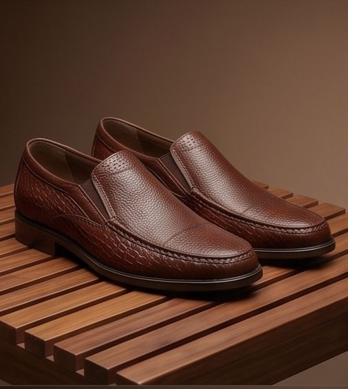 Premium Textured Leather Slip-On Loafers — view 5