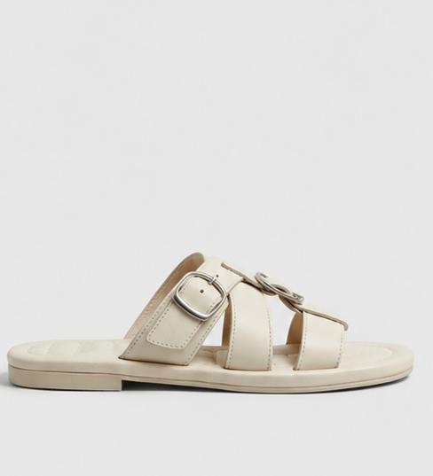Premium Double-Strap Buckle Slide Sandals — view 3