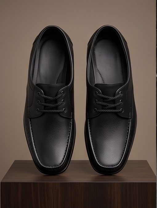 Premium Handcrafted Leather Lace-Up Moccasin Shoes — view 7