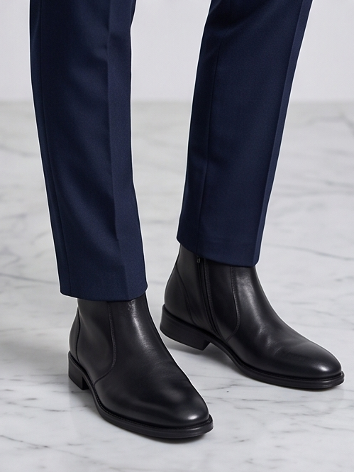Premium Handcrafted Fur-Lined Leather Chelsea Ankle Boots — view 5