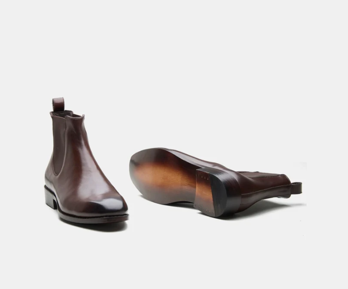 Hand Welted Brown Wholecut Chelsea Boot — view 4