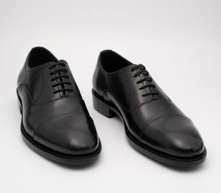 Classic Hand Welted Black Captoe Oxfords