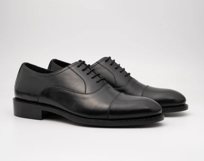 Classic Hand Welted Black Captoe Oxfords — view 3