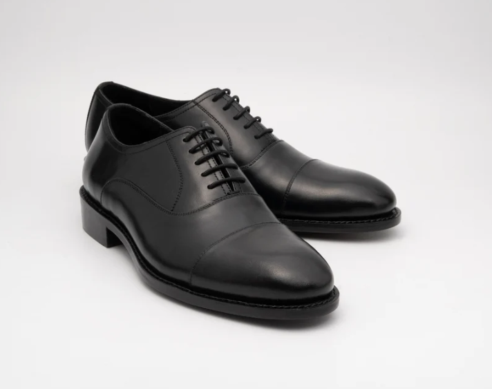Classic Hand Welted Black Captoe Oxfords — view 4