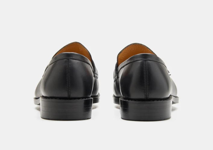 Hand Welted Black Penny Loafer — view 4