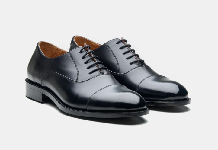 Hand Welted Black Michigan Full Grain Captoe Oxfords