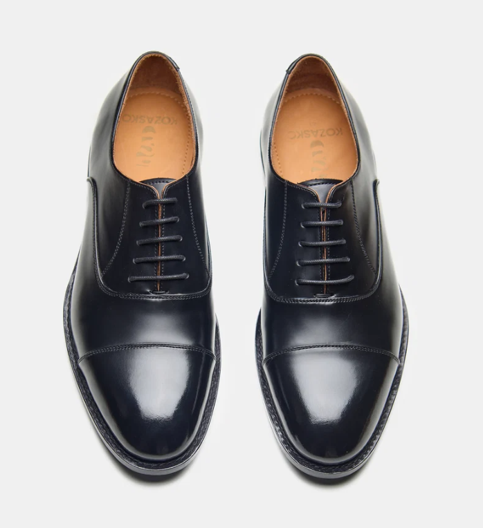 Hand Welted Black Michigan Full Grain Captoe Oxfords — view 3