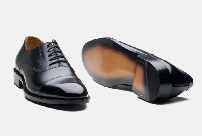Hand Welted Black Michigan Full Grain Captoe Oxfords — view 4