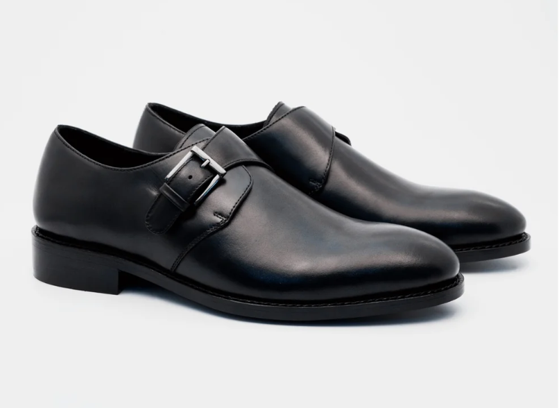 Goodyear Welted Single Strap Black Monks — view 3