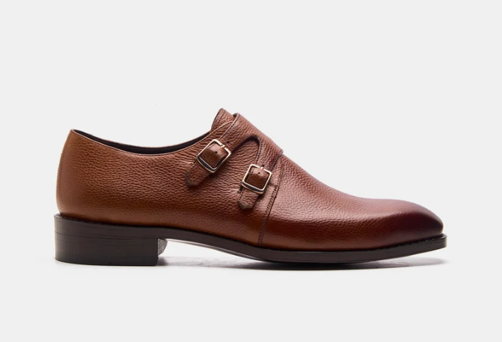 Goodyear Welted Tan Milled Double Monk with Fiddle Waist — view 4