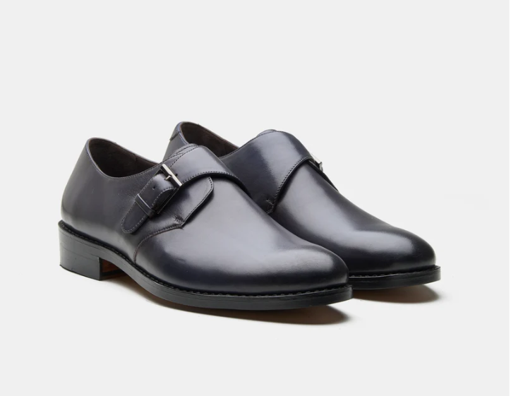 Goodyear Welted Navy Single Strap Monk Shoe
