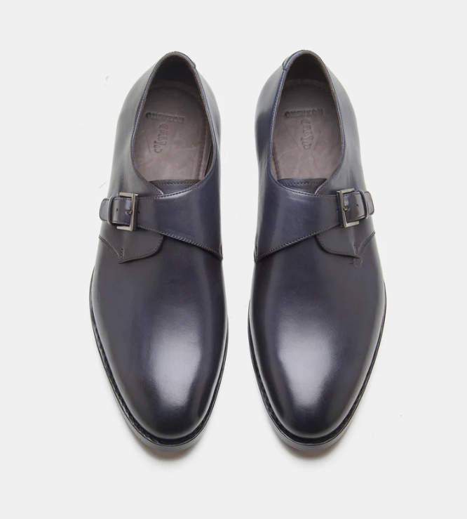 Goodyear Welted Navy Single Strap Monk Shoe — view 4