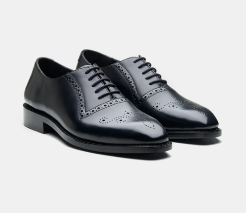 Hand-Welted Black Michigan Full Grain Brogue Oxfords — view 3