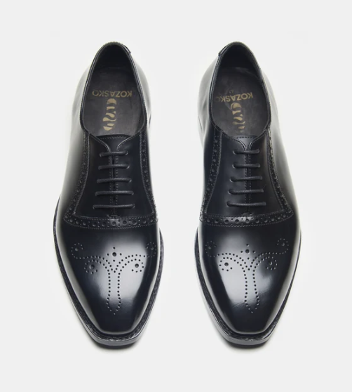 Hand-Welted Black Michigan Full Grain Brogue Oxfords — view 4