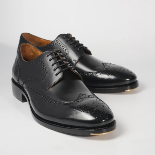 Michigan Black Full Grain Wingtip Derby Brogues — view 3