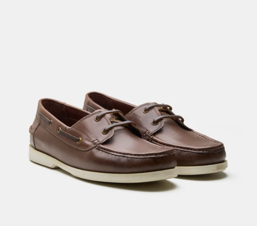 Blake Stitched Brown Leather Boat Lace-Up Shoe