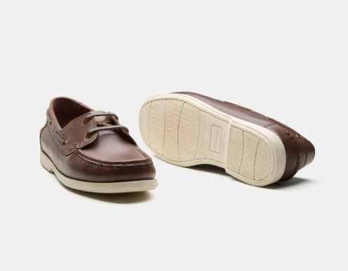 Blake Stitched Brown Leather Boat Lace-Up Shoe — view 3