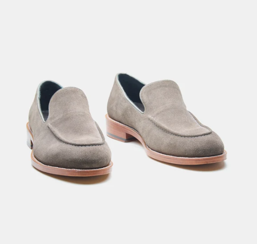 Goodyear Welted Grey Suede Slip Ons