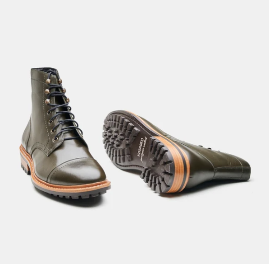 Goodyear Welted Olive Captoe Boot — view 4