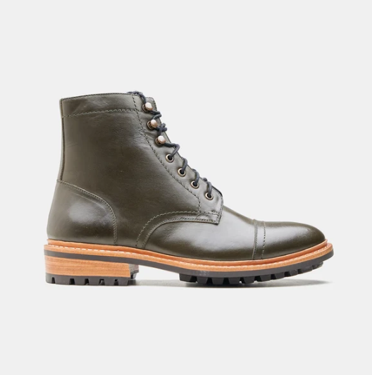 Goodyear Welted Olive Captoe Boot — view 5