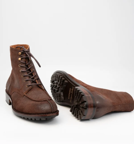 Hand Welted Classic Rough out Split Toe Derby Boot — view 4