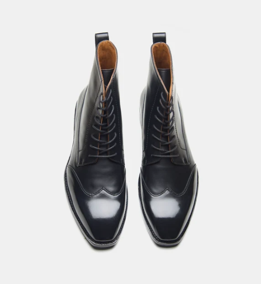 Handwelted Michigan Full Grain Wingtip Dress Boot — view 4