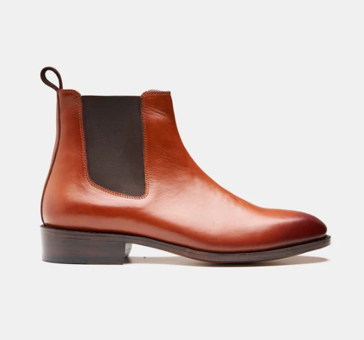 Goodyear Welted Cognac Wholecut Chelsea Boot — view 3