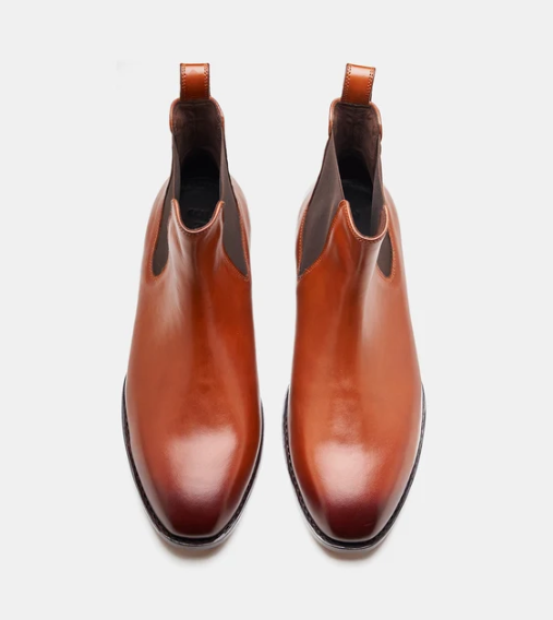 Goodyear Welted Cognac Wholecut Chelsea Boot — view 4
