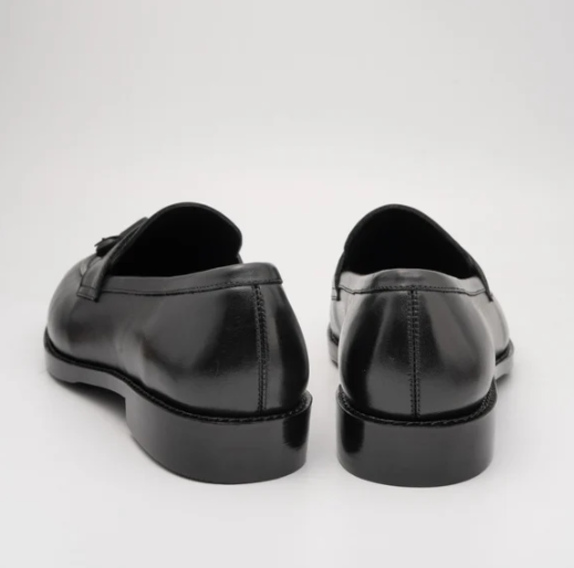 Hand-Welted Black Tassel Loafer — view 5