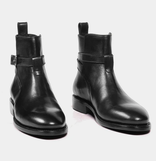 Hand Welted Black Full Grain Jodhpur Boot