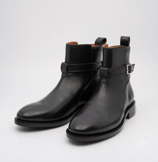 Hand Welted Black Full Grain Jodhpur Boot — view 4