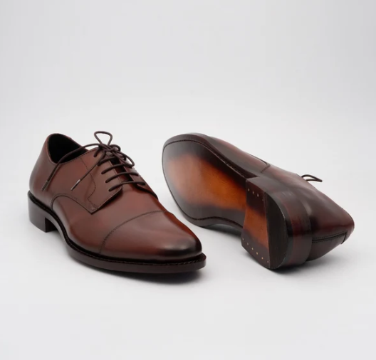 Hand Welted Brown Captoe Derby — view 3