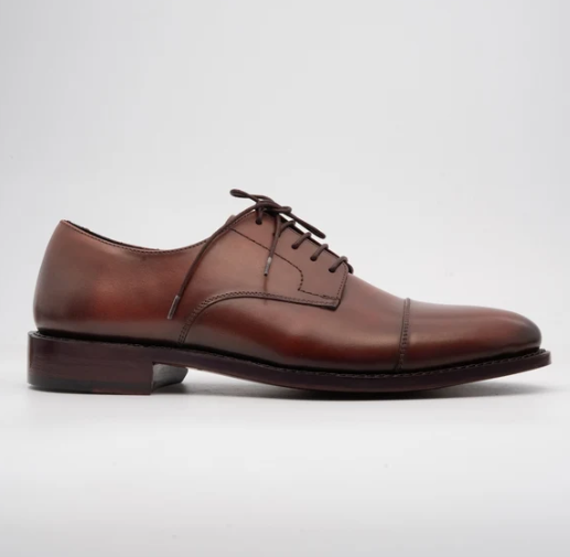 Hand Welted Brown Captoe Derby — view 4