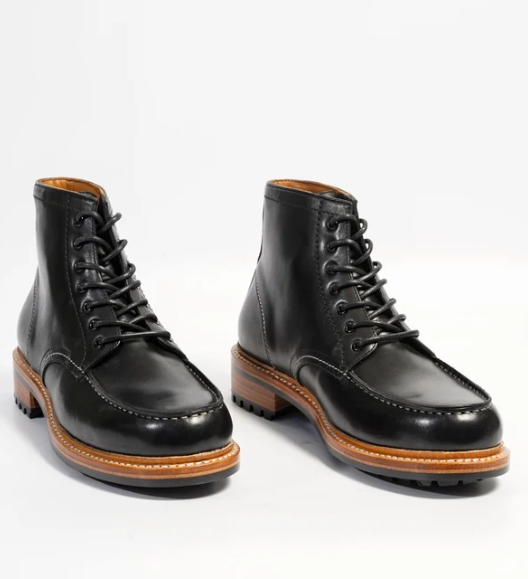 Hand Welted Black Full Grain Moctoe Boot