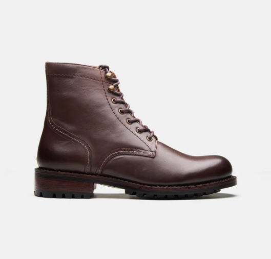 Hand Welted Brown Plain Toe Work Boot — view 4