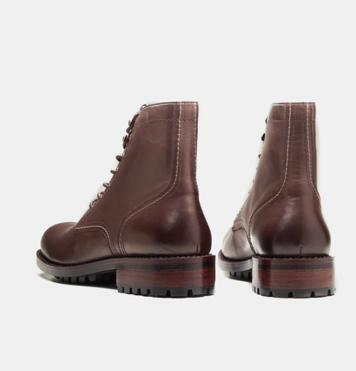 Hand Welted Brown Plain Toe Work Boot — view 5