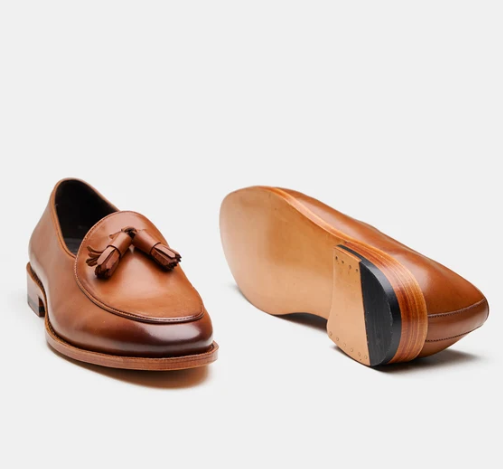 Goodyear Welted Tan Belgian Tassel Loafer — view 4