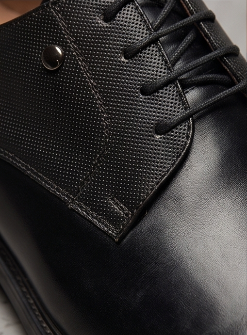 Premium Handcrafted Textured Leather Lace-Up Derby Shoes — view 8