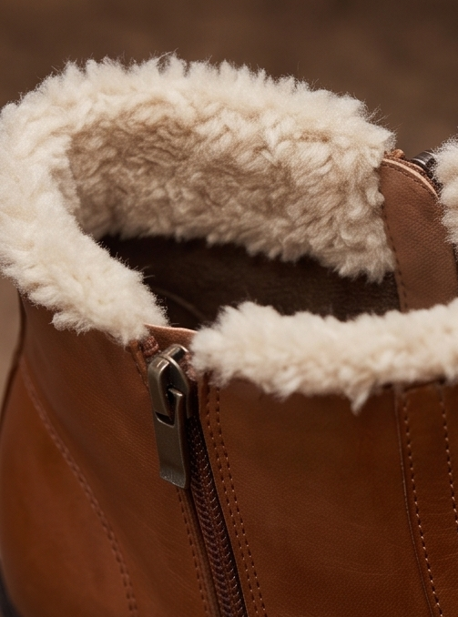 Premium Handcrafted Fur-Lined Leather Chelsea Ankle Boots — view 8