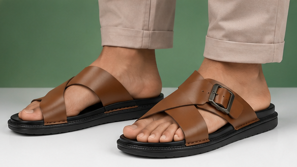 Premium Criss-Cross Strap Slide Sandals — view 9