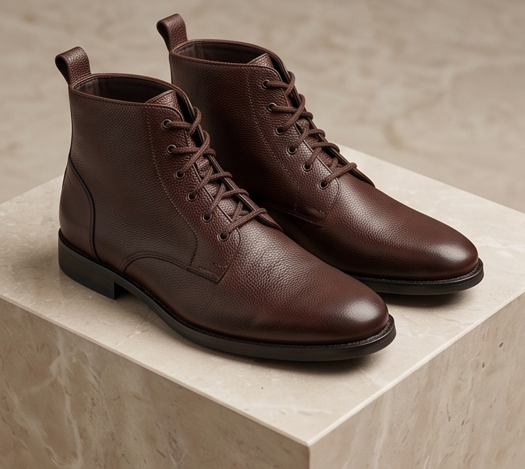 Premium Handcrafted Leather Lace-Up Ankle Boots — view 5