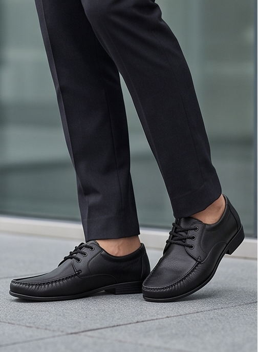 Premium Handcrafted Leather Lace-Up Moccasin Shoes — view 5