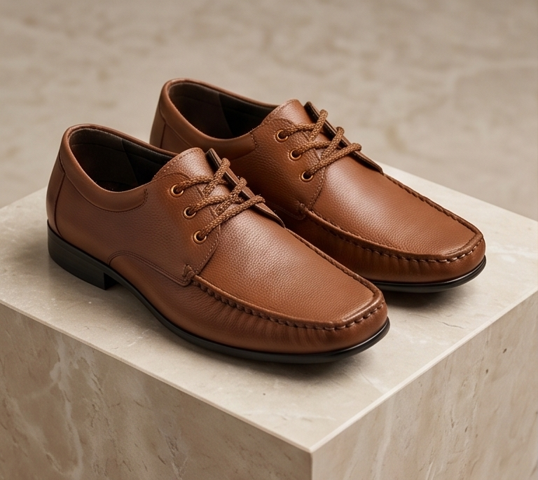 Premium Handcrafted Leather Lace-Up Moccasin Shoes