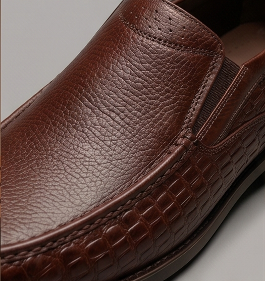 Premium Textured Leather Slip-On Loafers — view 6
