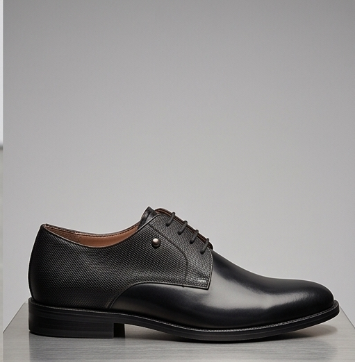 Premium Handcrafted Textured Leather Lace-Up Derby Shoes — view 10