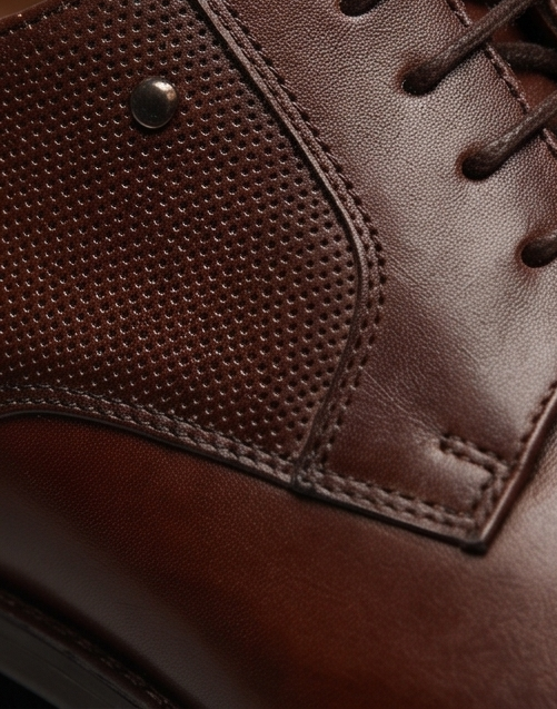 Premium Handcrafted Textured Leather Lace-Up Derby Shoes — view 3
