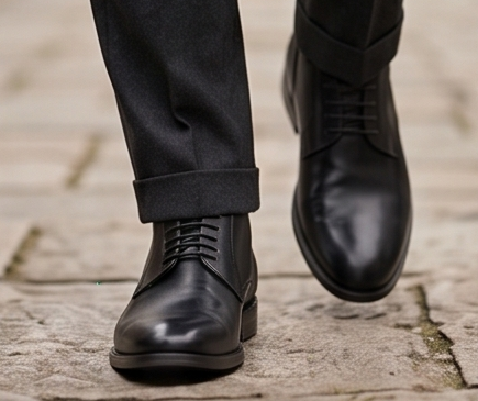 Premium Handcrafted Textured Leather Lace-Up Derby Shoes — view 7