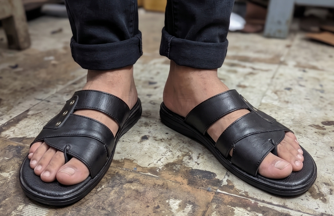 Premium Leather Criss-Cross Strap Sandals — view 6