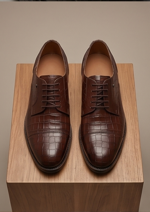 Premium Handcrafted Croc-Embossed Leather Loafers