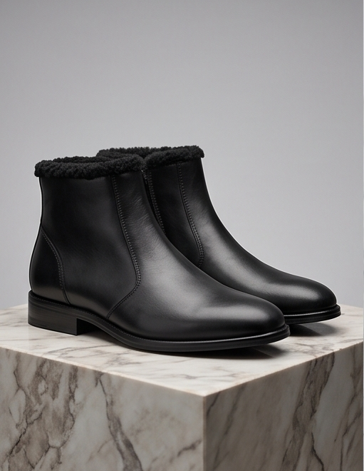 Premium Handcrafted Fur-Lined Leather Chelsea Ankle Boots — view 6